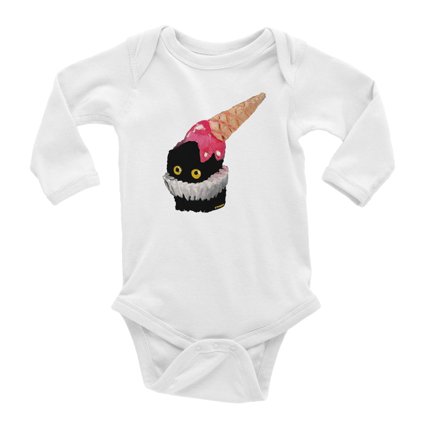 Official Vanessa Stockard 'Ice Cream Hat' - Classic Baby Long Sleeve Bodysuit