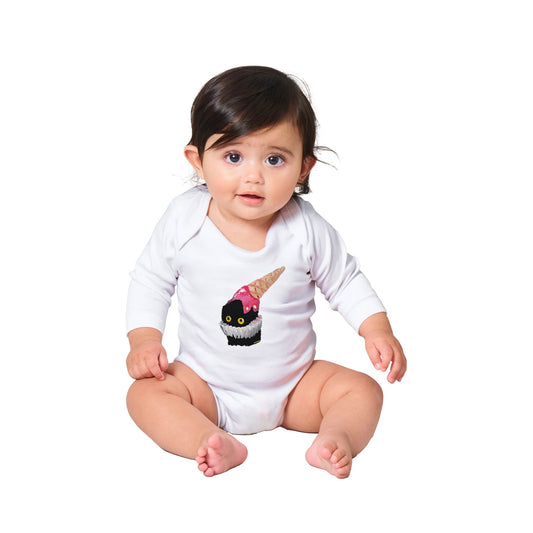 Official Vanessa Stockard 'Ice Cream Hat' - Classic Baby Long Sleeve Bodysuit