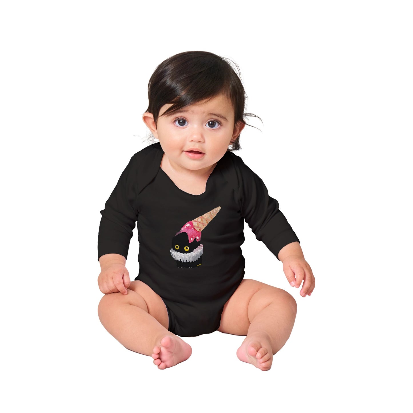 Official Vanessa Stockard 'Ice Cream Hat' - Classic Baby Long Sleeve Bodysuit