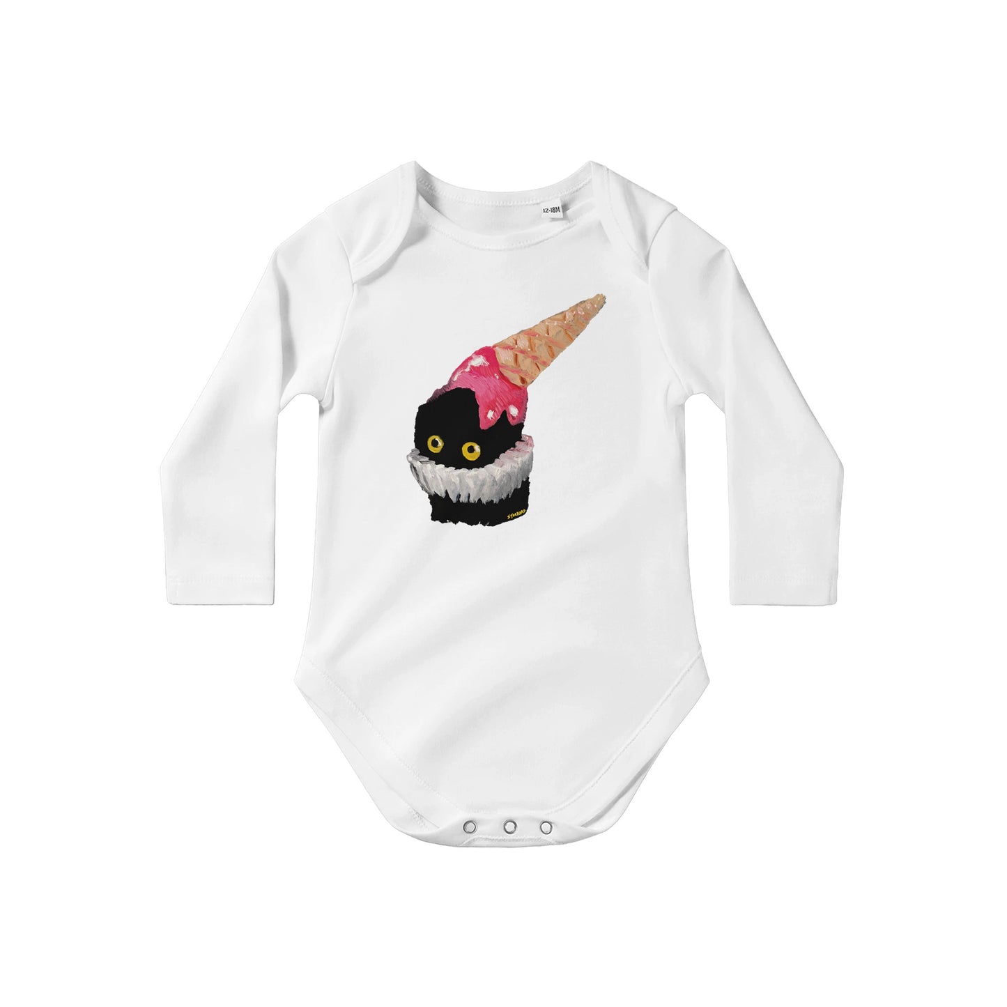 Official Vanessa Stockard 'Ice Cream Hat' - Classic Baby Long Sleeve Bodysuit