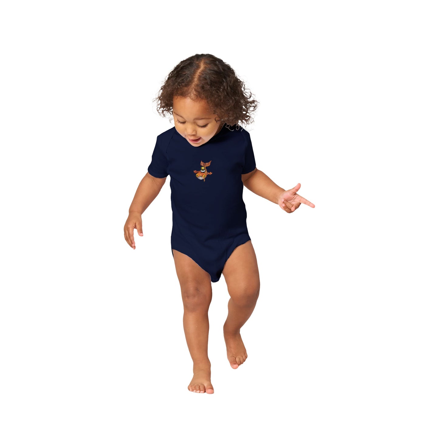 Official Vanessa Stockard 'Fishy Ship' - Classic Baby Short Sleeve Bodysuit